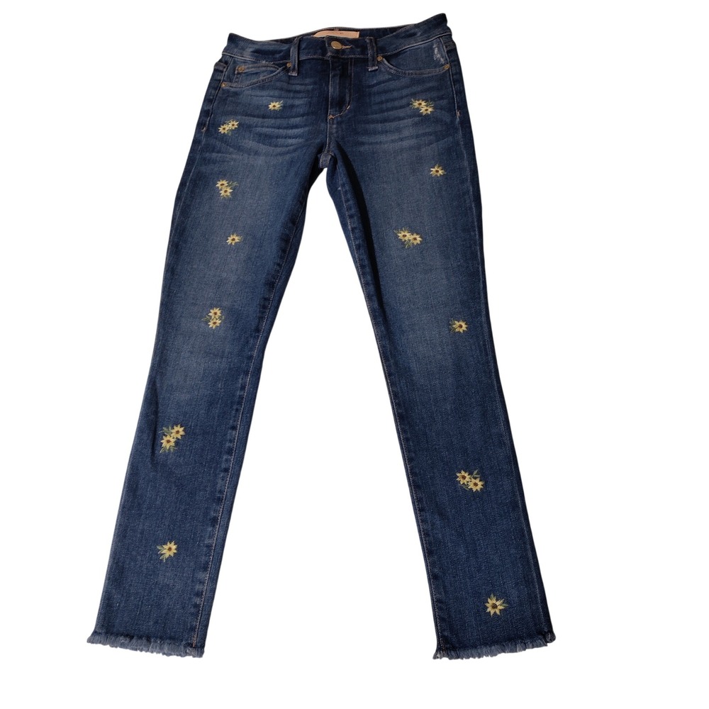 Joe's Jeans Indigo Cropped Jeans with Yellow Star Motif